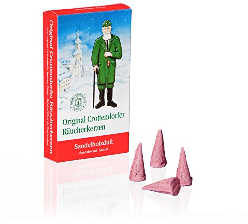 Crottendorfer Räucherkerzen - Räucherkerzen/Duftkerze - Sandelholzduft - 24 Stück, Größe M - Made in Germany