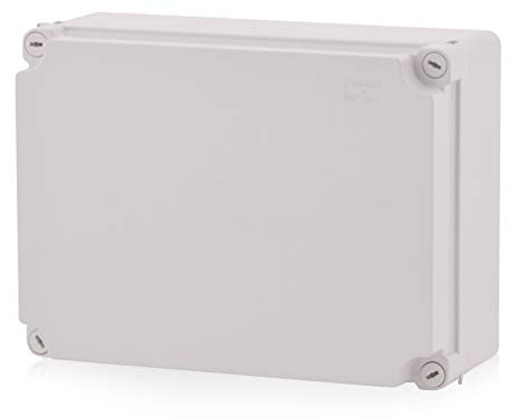 Aufputz Installationsgehäuse, Abzweigkasten Kunststoffgehäuse mit Scharnierschraube | 300x220x120mm | IP65 | Verteilerkasten Leergehäuse Industriegehäuse, Abzweigdose, Schaltschrank