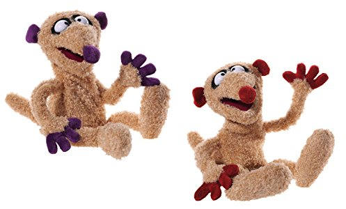 Jan & Henry 519589 Sandman Plüschtier, Set, Handspielpuppe, 1 Monat to 99 Jahre, Jan, Henry, braun, rot, lila