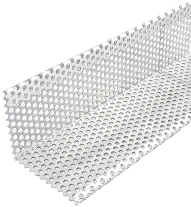 Fassadenprofile Grusavstängningslist aluminium, gruslistmaterialtjocklek 1,0mm 100cm, tjocklek 1,0mm silver, perforerad aluminiumplåt, kantlist lämplig för terrass och balkong