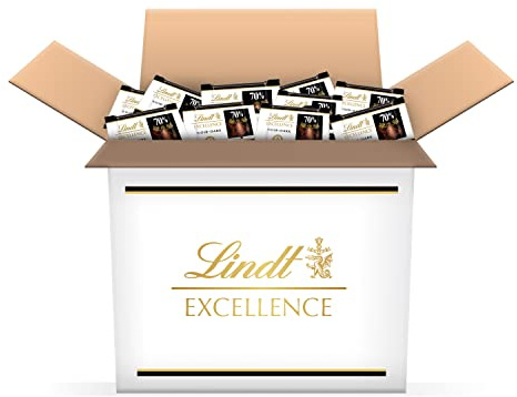 Lindt - Mini Carrés EXCELLENCE - Chocolat Noir 70% Cacao, 1,1kg