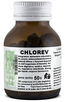 CHLOREV Alga Clorella 125 Compresse Prodotto Italiano Made In Italy Detossificazione Metalli Pesanti Ulcera
