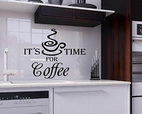 Its Time for Coffee Vinyl Wall Quote Kitchen Wall Sign Decal Stickers