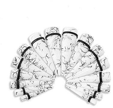 Funseedrr 8 Paar Acryl Ohr Expander Dehner Dehnstab Dehnungsset Ohr Dehnstab Tunnel Piercing Schwarz und Weiß 6-20mm