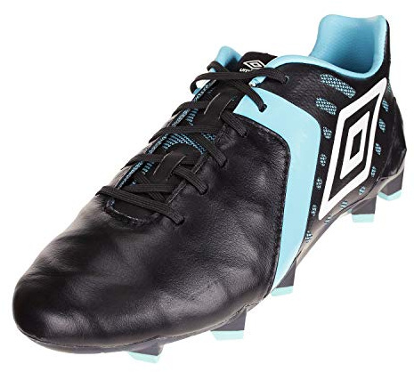 Umbro Men's Medusae II Pro Firm Ground Soccer Shoes, Black/White/Bluefish 10