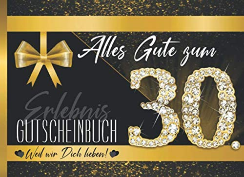 Erlebnis Gutscheinbuch: Zum 30. Geburtstag I Gold Diamant I Gruppen-, Familien-, Cliquen Geschenk I Gutscheinheft & Geburtstagskarte in Einem I ... Ausfüllen I Geschenkidee für Frauen & Männer