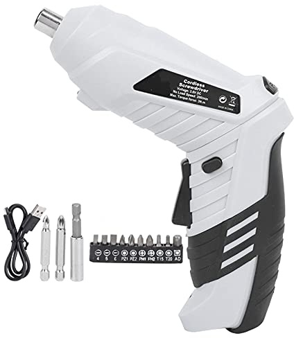 Kit de taladro destornillador eléctrico inalámbrico, destornillador eléctrico LED incorporado para perforar paredes, ladrillos, madera, metal