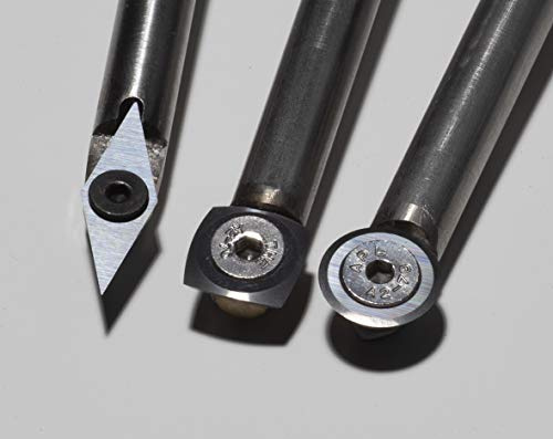 Carbide Tipped Pen Turners Chisel Set (3 Chisels) (UK Tools) (Negative RAKE)