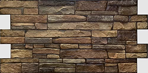 Aprox. 15 unidades (7 metros cuadrados) de azulejos de PVC en 3D en forma de paneles para el revestimiento de paredes, con un diseño de imitación de la madera o la piedra y 1 mm de grosor