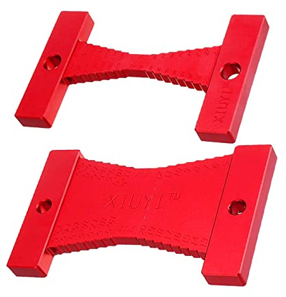 Stufen-Tiefenmesser, 2 Stück, Tischsäge, Höhenmesser, Tiefenmesser, hochpräzise, Zapfenmessschieber, metrisch, für Fräs- und Tischsäge, Holzbearbeitung, Aluminiumlegierung, Klarheit, Tiefenmesser