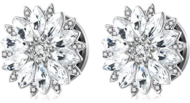 Beydodo Écarteur 10mm, Tunnel Oreille Acier Chirurgical 2 Pièces Tunnels de Chair Fleur avec Zirconium