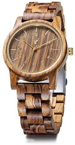 LeeEv Orologi in legno Uwood Series 40 mm Unisex Orologio in legno naturale fatto a mano con confezione regalo e fascia regolabile