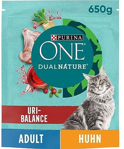 PURINA ONE Dual Nature Katzenfutter trocken mit Cranberry, reich an Huhn, 6er Pack (6 x 650g)