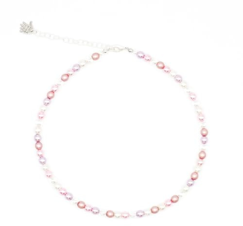 Feliss Handmade: Ketten aus Perlen, Halskette Damen. Statement Kette 45 cm lang. Choker Halsband, aesthetic Necklace Schmuck. Beads Perlenkette für Frauen in bunt mit Glasperlen (Candy Pearls)