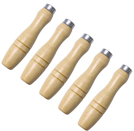Cabilock 5 Stück Holzgriff Für Feilenschneidewerkzeug Ergonomischer Griff Für Holzfeilen 4,8mm Innenloch Für Hobbymodelle Und Weichmetalle 11,3cm Lang