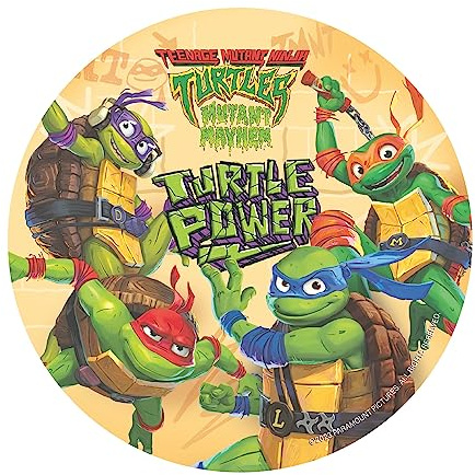 dekora - Essbare Kuchen Deko Geburtstag - Essbares Tortenbild für Kinder - Essbarer Tortenaufleger Ninja Turtles | 20 cm Durchmesser