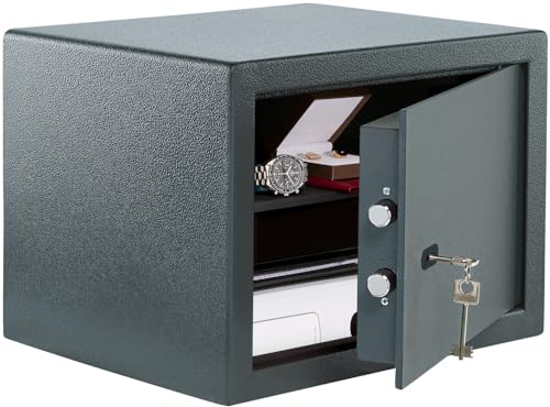 BURG-WÄCHTER Möbeltresor mit Schlüssel, Inkl. Fachboden, Zur Wand- und Bodenbefestigung, 40,3 l, 19,2 kg, Pure-Safe PS 130 K, anthrazit