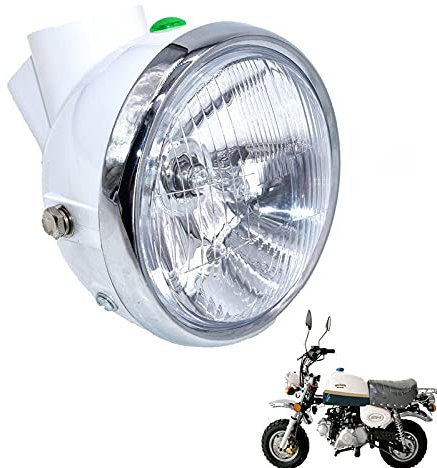 AYKANING Motorrad Hauptscheinwerfer,Motorrad Scheinwerfer 1 stück leuchtturm motorrad scheinwerfer scheinwerfer Passend für z50 wenig monkey kleines motorrad(Color:White)