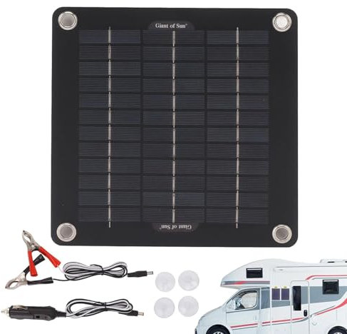 Moreeulsi Chargeur solaire | Chargeur de panneau solaire étanche 10 W 12 V – Mainteneur de batterie portable haute efficacité pour voiture, camion, moto, motoneige