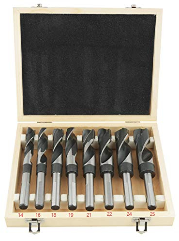 Tyenaza Broca Helicoidal De 8 Piezas, Juego De Brocas HSS Triangulares De Vástago De 1/2 Pulgada, Brocas De Metal De 14 Mm-25 Mm para Acero, Brocas De Prensa De Taladro De Vástago Reducido