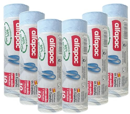 80% recycelt, 6 Rollen mit 15 Müllbeuteln (90 Beutel), 10 l, 45 x 47 cm, selbstverschließend
