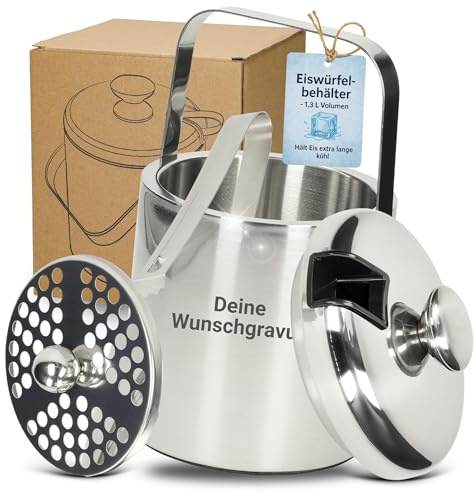 Personalisierter Eiswürfelbehälter aus Edelstahl mit Deckel | Erwachsene, hochwertig, praktisch, Geschenkidee, langlebig, vielseitig, Alltagshelfer