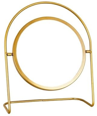 ZENY896V Kosmetikspiegel Hochwertiger Desktop-Stand-Desktop-Haushalts-Kosmetikspiegel, Schlafzimmer-Metall-Make-up-Spiegel, Badezimmerspiegel Schminkspiegel(Gold)