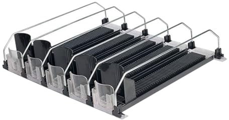 GOCHUSX Poussoir À Boissons, Hélice À Boissons, Glissière D'étagère en Plastique, Poussoir pour Distributeur Automatique pour Réfrigérateurs, Distributeurs Automatiques(Zwart,5 sets-42x8x38cm)