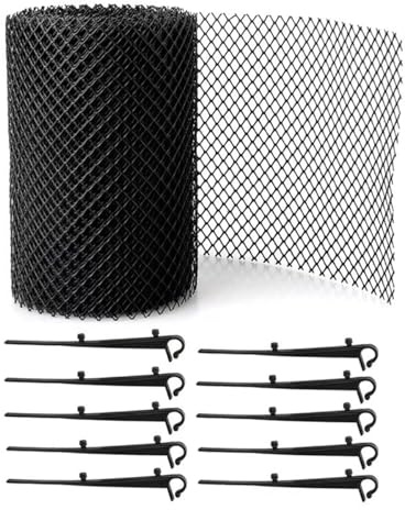 Namvo Mesh Gutter Guard,Black Plastic Gutter Leaf Guard Mesh Protection Roll Prevents Leaves, Debris, and Guttering Blockages,Drain Covers to Stop Leaves 15cm x 6m