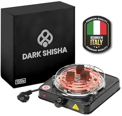 Hornillo Eléctrico 1000W para Cachimba, Shisha y Hookah | Encendido Rápido del Carbón con Rejilla Protectora y 5 Niveles de Intensidad