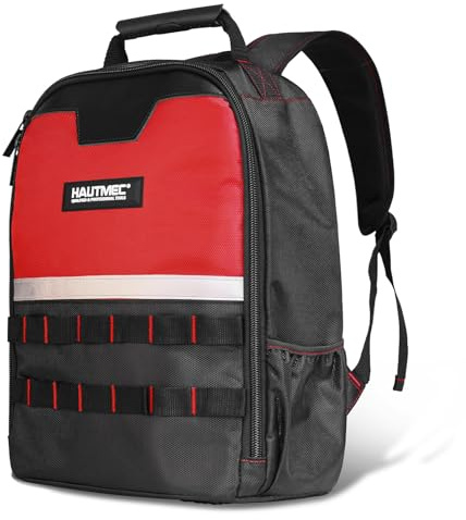 HAUTMEC Tool Backpack Heavy-Duty 1680D Tool Bag with Laptop Compartment, Widened Padded Straps, Lightweight & Comfortable for Technicians & Contractors – HT0407