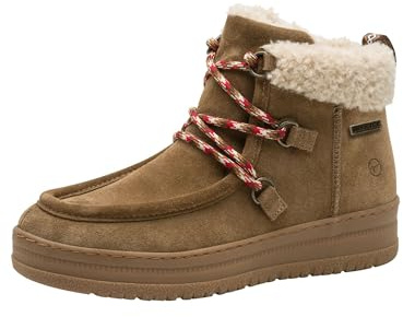 TAMARIS dam komfort WL Lace Boot Duo-tex snöstövlar, cappuccino, 42 EU, Cappuccino, 42 EU