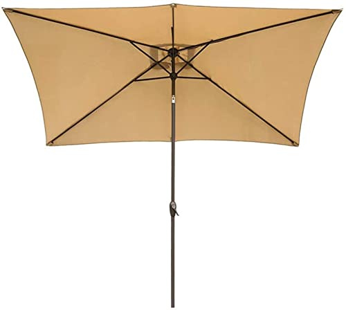 Parasols Outdoor Garden 3 meters×2m Rectangular with Crank Tilt Leisure Patio Sunshades, Waterproof and Ultraviolet Protection Parasols Umbrellas,Without Parasol Base umbrella