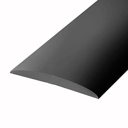 GTHTUHFD Tiras De Umbral De Transición Suave De Caucho Cortable, Tira De Unión De Madera A Baldosa, Tiras De Puerta De Alfombra A Piso,Black