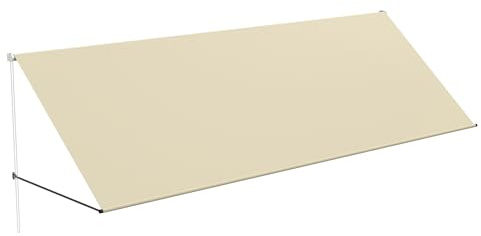 QEENTOE Toldo de 400 x 145 cm, resistente a la intemperie, de acero, protección solar resistente a los rayos UV para ventanas, balcón y terraza (beige)