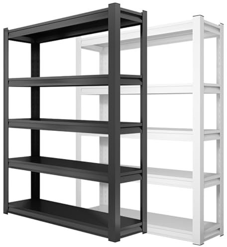 Scaffale in metallo resistente a 5 ripiani, regolabile per garage, magazzino e cantina, 182,9 x 88,9 x 40,6 cm (altezza x larghezza x profondità), facile da montare, sistema di nizzazione a 5 livelli