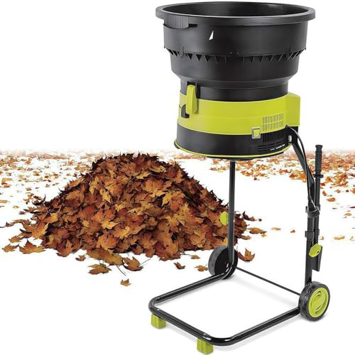 XueFulxion Biotrituratore per Foglie da 2500 W con Ruote,Biotrituratore da Giardino Senza Lame con Sacco di Raccolta,Trituratore Elettrico per Foglie,Tramoggia Larga 60mxpowercord