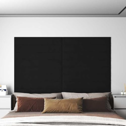 Paneele Wanddekoration Wohnzimmer,Wandpaneele 12 Stk. Schwarz 90x15 cm Samt 1,62 m²,Wandpaneel für Küche,Badezimmer,Balkon,Schlafzimmer,Wohnzimmer