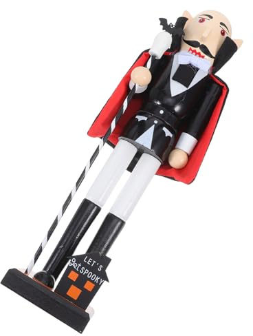 DIYEAH Figurine Casse-Noisette Halloween en Bois Peint à la Main Statue de Soldat Vampire Effrayante pour Décoration de Table Étagère ou Cheminée – Décoration Intérieure D’Halloween