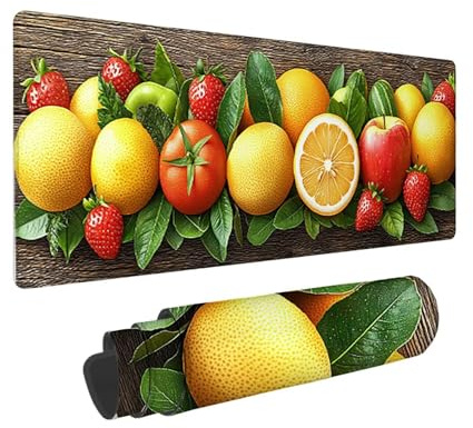Tapis de Souris de Jeu, 1400 x 600 mm XXL Tapis Souris Gaming Grand, Antidérapant Étanche, iExtended Long Clavier Mouse Pad XXL, Accessoire Bureau, pour Gamer, Ordinateur, PC (Fruit) i-751