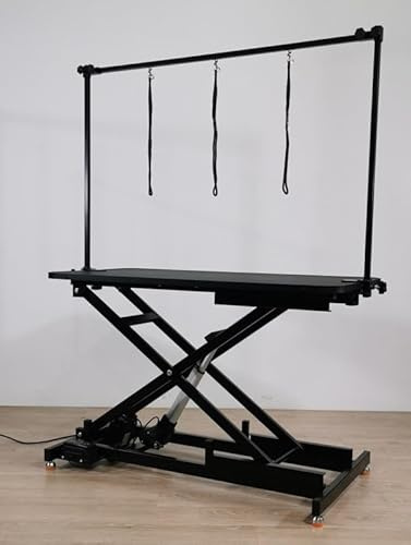 Topmast Tavolo da toelettatura Elettrico - JUPITER - 120 x 60 cm > 100 kg - Tavoletta nera