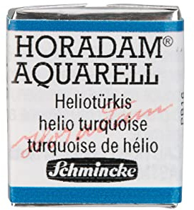 Schmincke – HORADAM® AQUARELL - feinste Künstler-Aquarellfarben, 475 Heliotürkis, 14 475 044, 1/2 Näpfchen