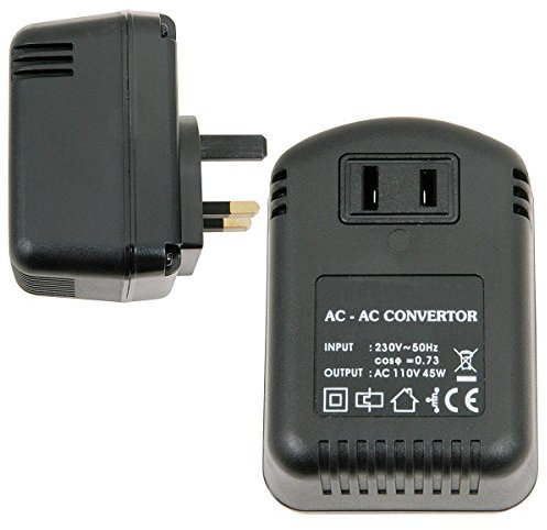 UK Plug to US Socket Voltage Step Down Converter *230V - 110V 45W* Mains Adapter