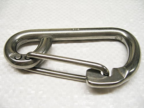 Stainless Steel Carbine Hook with Formed Eye & Safety Catch 10MM