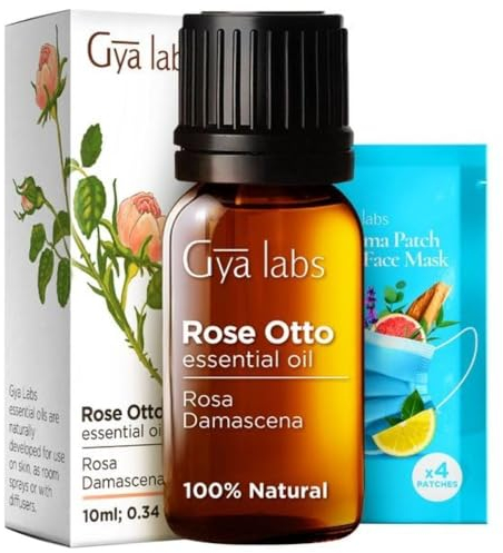Gya Labs Rose Essential Oils for Skin - 100% Pure Natural Rose Oil for Face, Hair, Diffuser, Perfume & Candle Making Scent Aromatherapy (10ml)