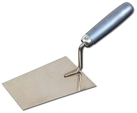 DEWEPRO Truelle Tirolienne 160mm – Truelle de Maçon avec Manche Bois Laqué et Col Droit – Lame Inoxydable 1,0mm – Outil Professionnel et Durable pour Mortier, Enduit et Travaux de Maçonnerie