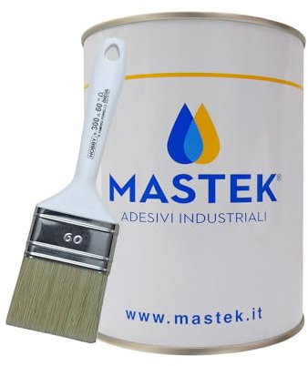 Colla resistente alle alte temperature (110°) per incollaggio di tessuti, pelle, stoffa, legno, laminati plastici, gomma sintetica - latta da 900 gr. + pennello