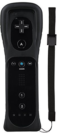 Wetoph Wii Remote Controller NK04 Télécommande sans fil avec étui en silicone gratuit et dragonne pour Nintendo Wii / Wii U, No Motion Plus Produit tiers -Noir