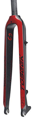 HIOD Ultraleicht Kohlefaser Fahrradgabel Starr Scheibenbremse Gerade Tube Gabel,Red,26