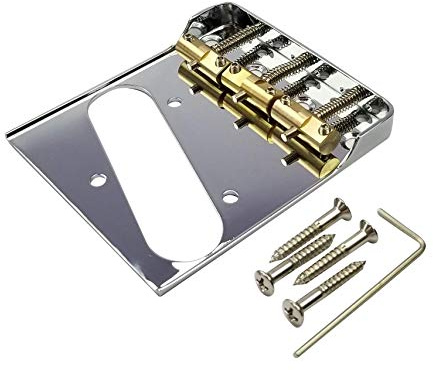 Telecaster Chrome Bridge w/Compensated Brass Saddles & Cut-Down Sides for Fender Tele Guitar